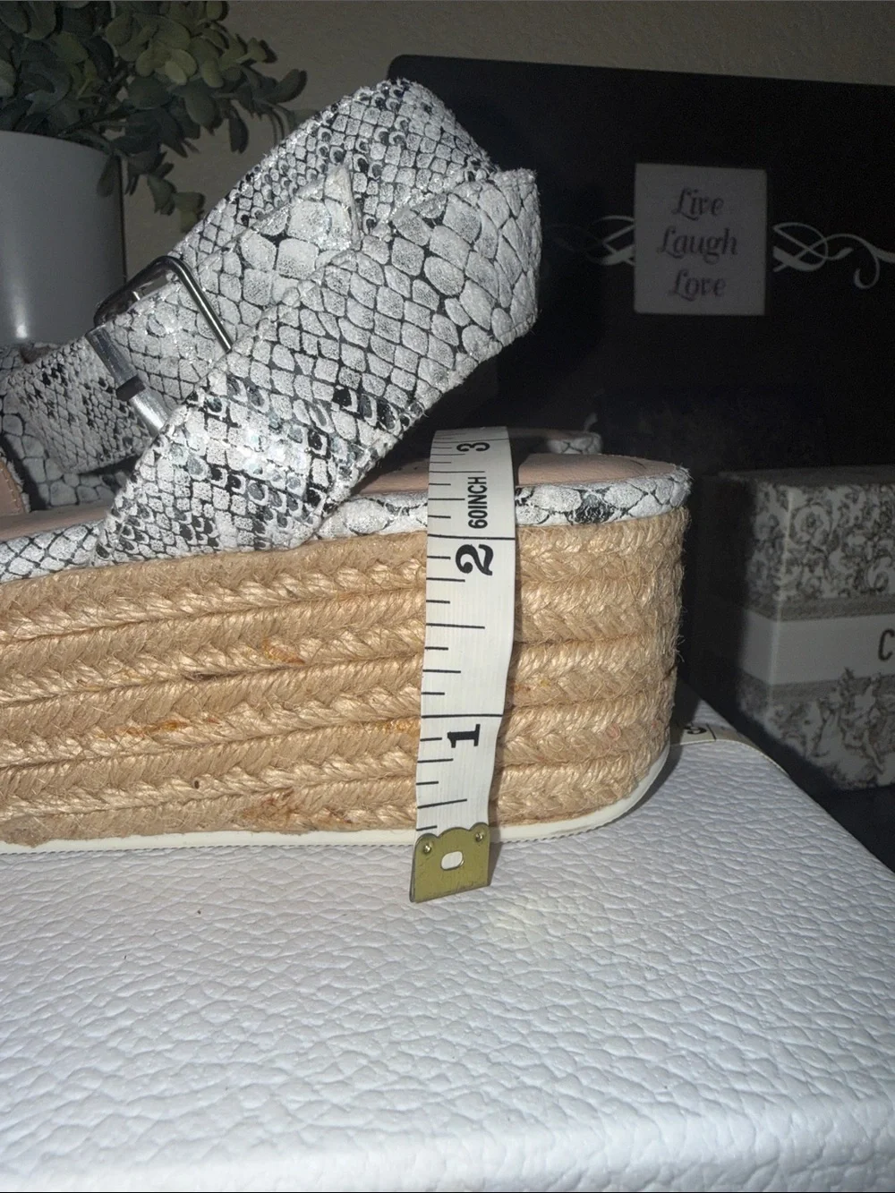 Chinese Laundry Snake Print Espadrille Platform Sandals Size 6.5 | NWOT